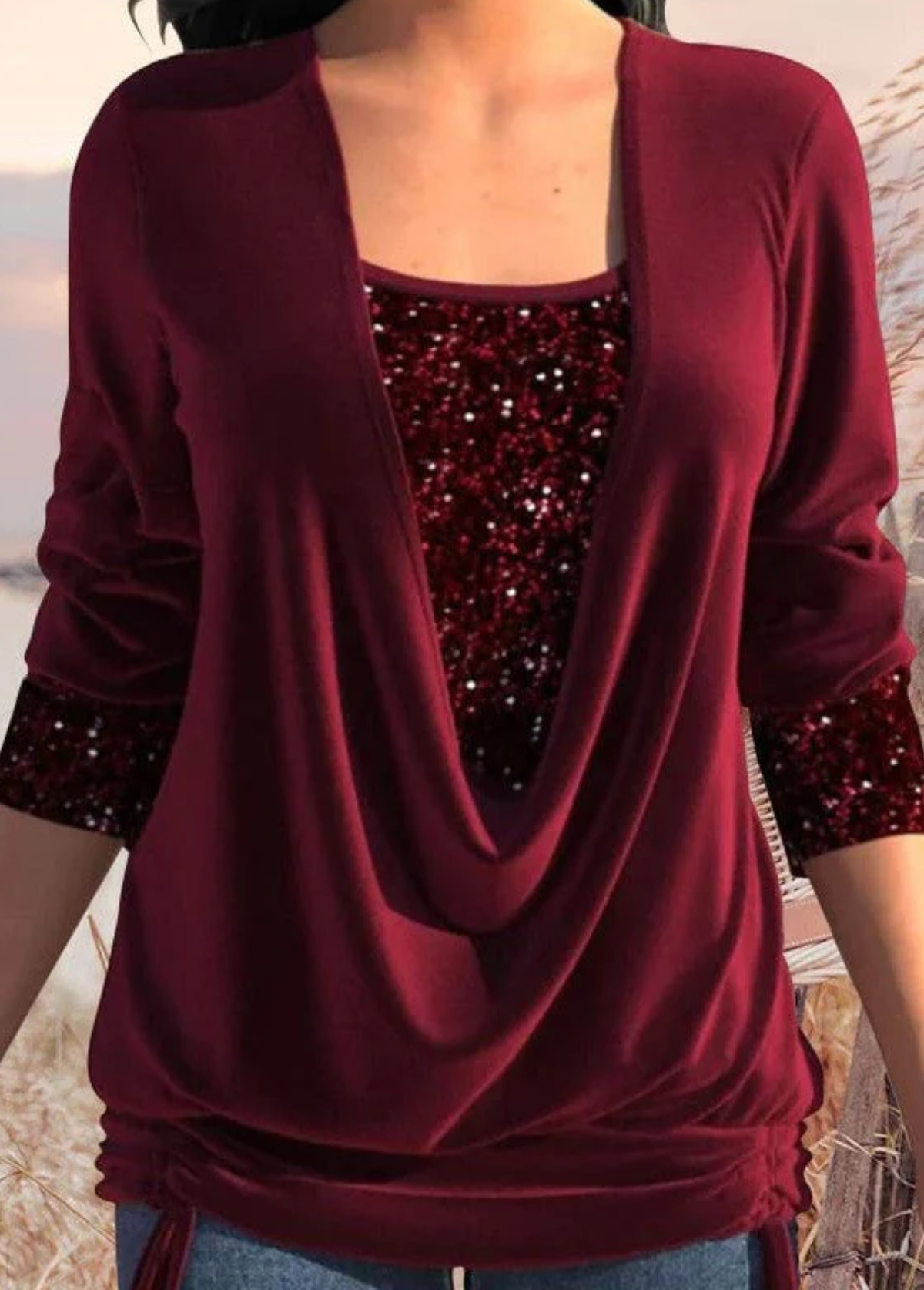 Gratia – Festliches Damen Party-Oberteil Rot