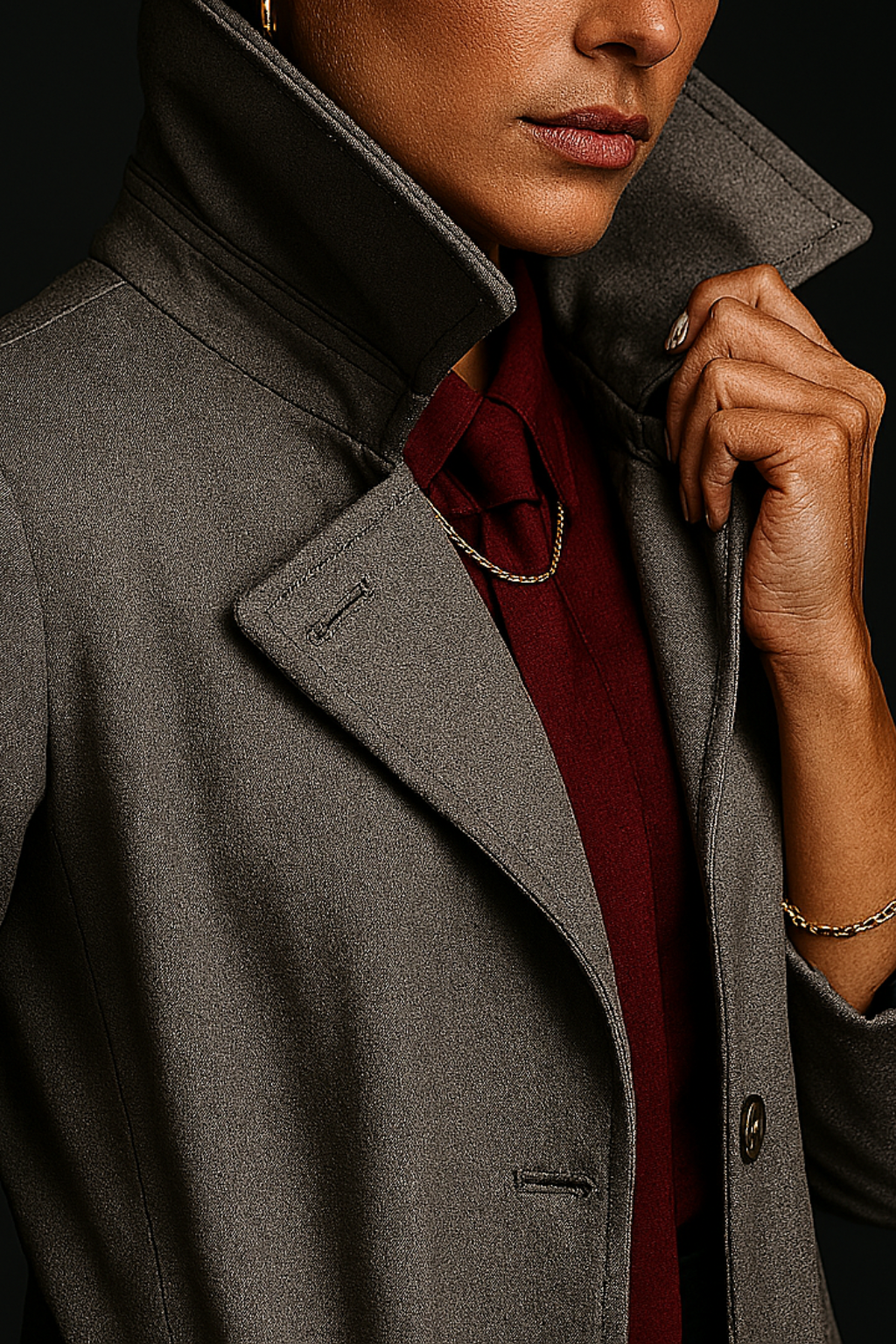 Serena - Übergroßer Patchwork-Trenchcoat