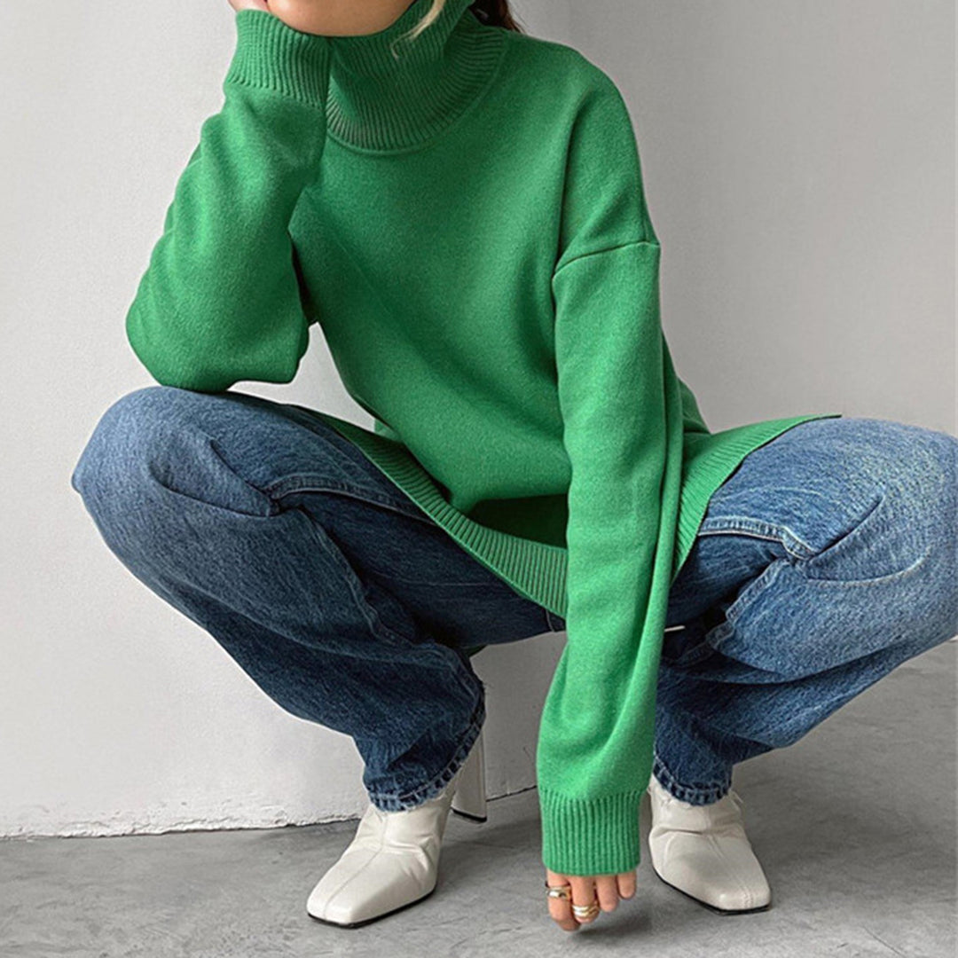 Thea – Eleganter Rollkragenpullover mit Seitenschlitz