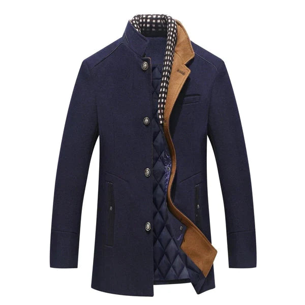 Greta - Winter Wollmantel Blau