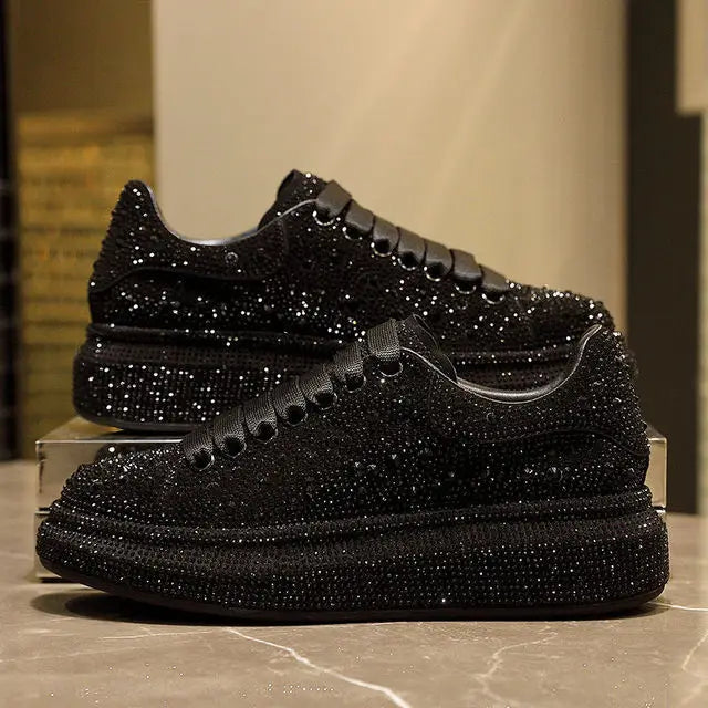 H8739b12049ac4a5b8fLauren- Glitzernde Sneaker mit Kristallverzierungen Schwarz 2c27889b0b77d1dn