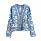 Keysha - Sommer Denim Bloom Cardigan