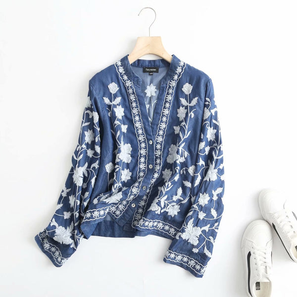 Keysha - Sommer Denim Bloom Cardigan