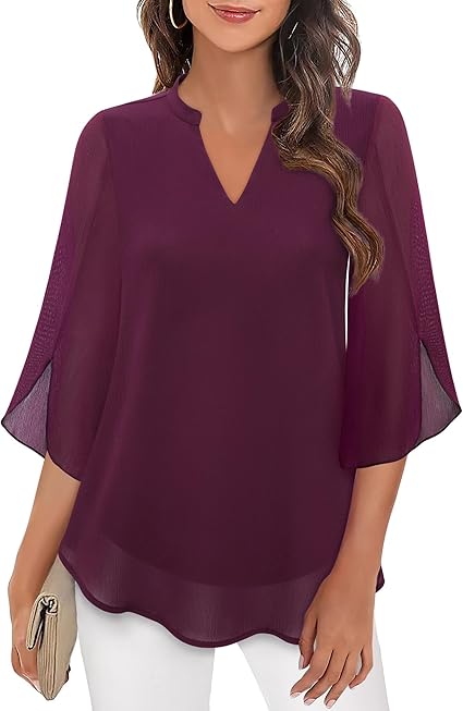 Helene – Ausgestellte Chiffonbluse Lila