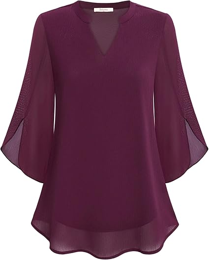 Helene – Ausgestellte Chiffonbluse Lila 1