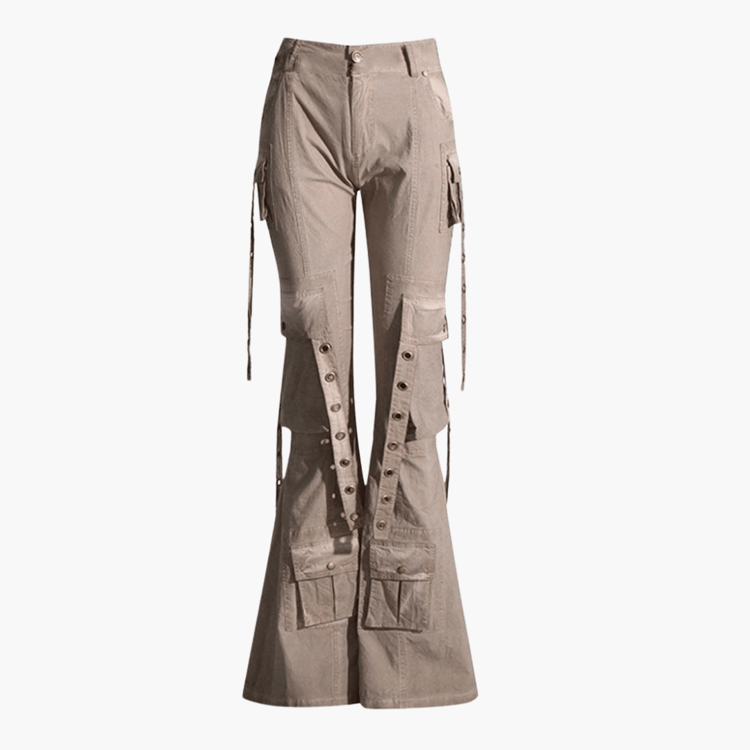 Helmwina – Damen Cargo-Hose mit Schnürung Beige