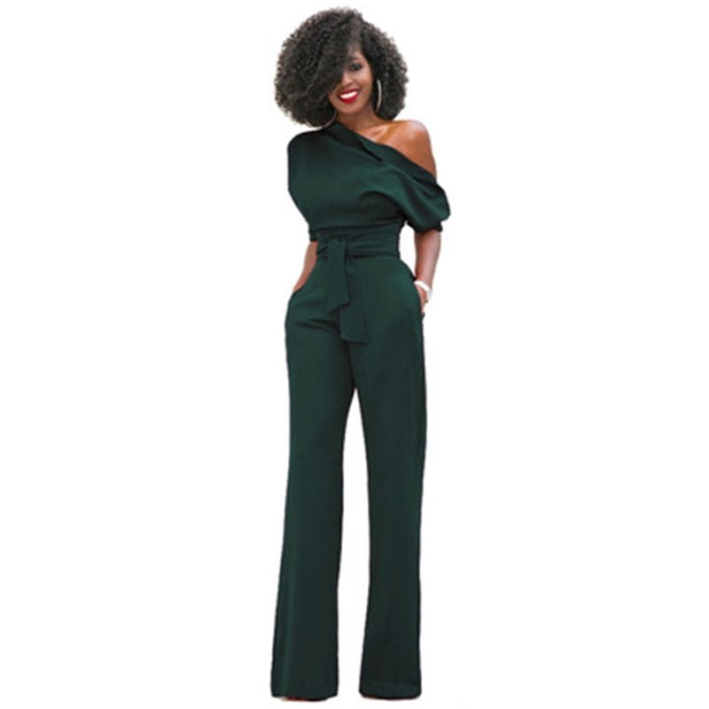 Holley- Effen Bodycon Damen Jumpsuit Grün