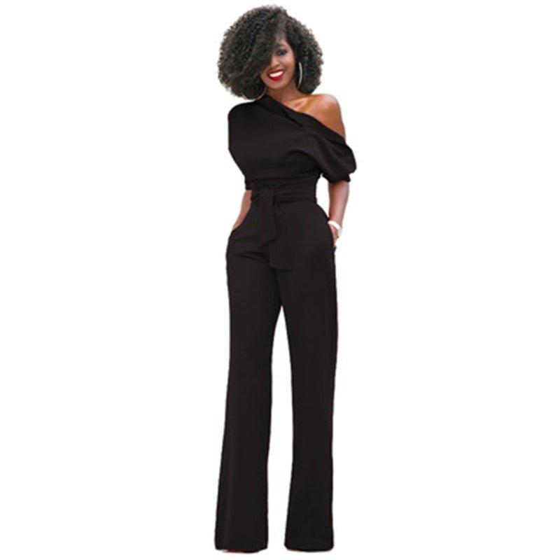 Holley- Effen Bodycon Damen Jumpsuit Schwarz