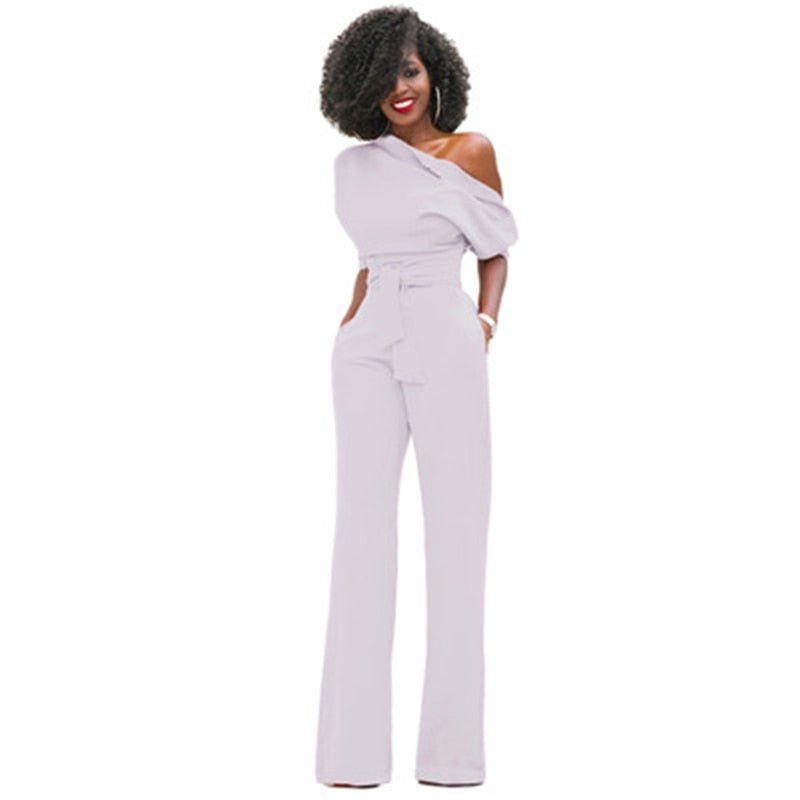 Holley- Effen Bodycon Damen Jumpsuit Weiß
