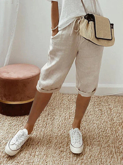 Honora- Lässige Caprihose für Damen Beige