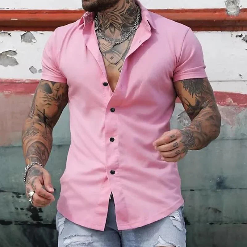 Howard- Kurzarmhemd für Herren Rosa