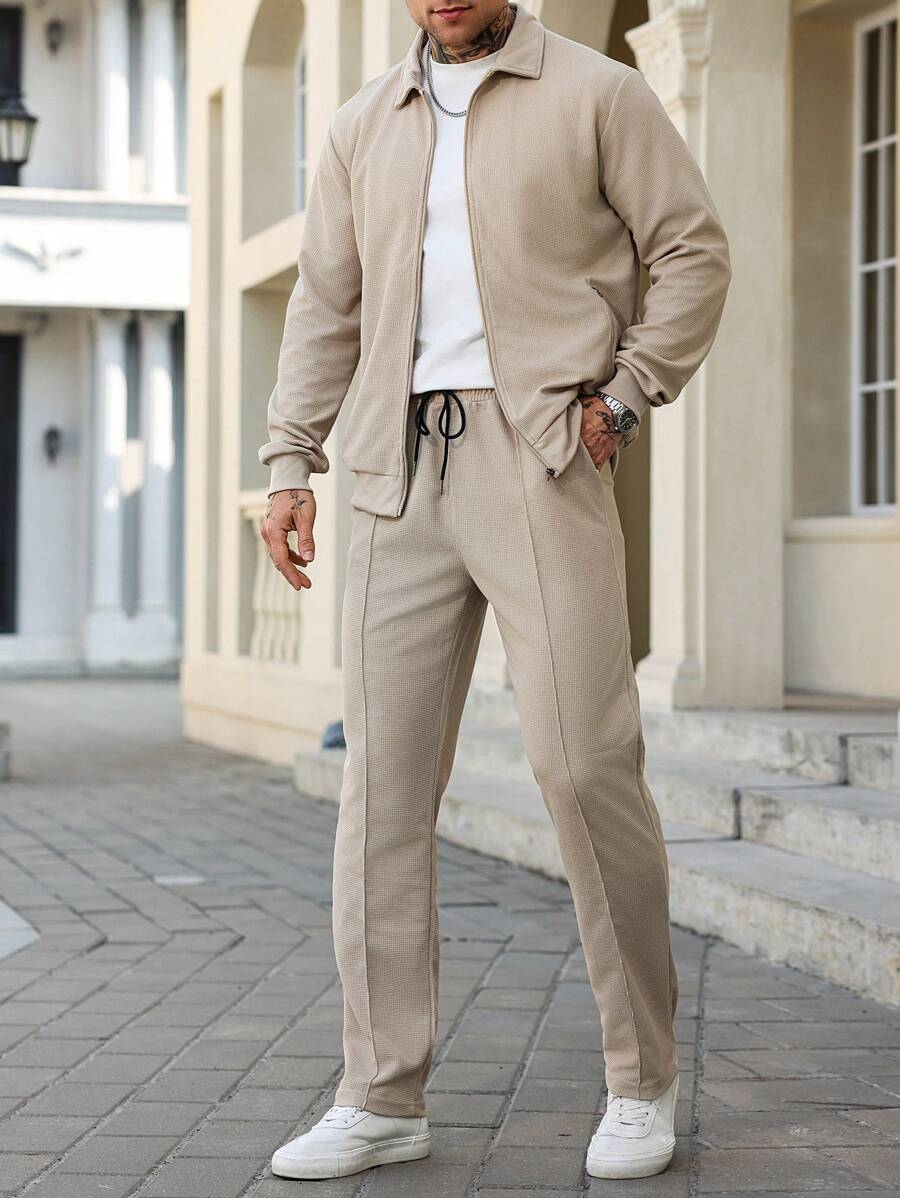 Hubert – Herren Zweiteiler Set Lässig Einfarbig Loose Fit 7
