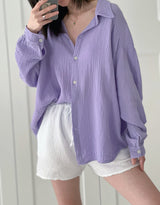 Musselin Bluse, regular, Violett