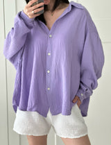 Musselin Bluse, regular, Violett