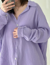 Musselin Bluse, regular, Violett