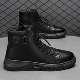 Jian – Herren Hohe Sneaker aus schwarzem Leder, modern und robust