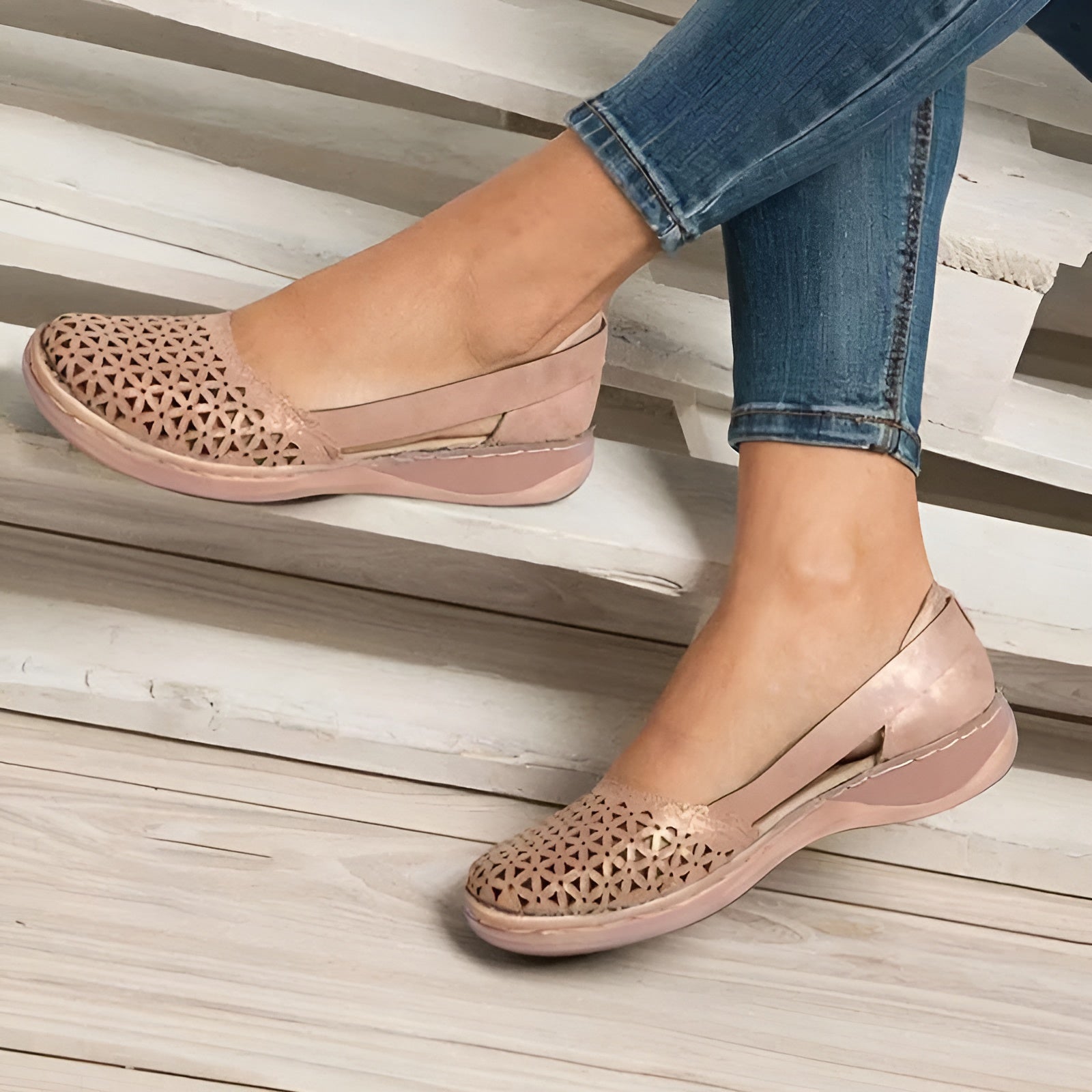 Ida - Damen Orthopädische Schuhe für maximalen Komfort  Aprikose