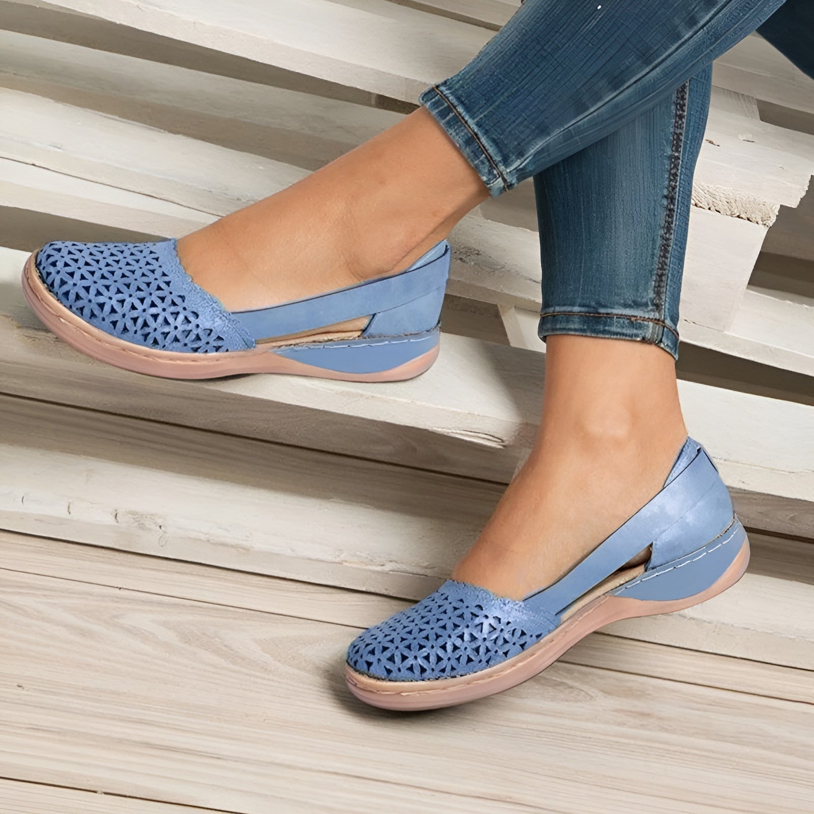 Ida - Damen Orthopädische Schuhe für maximalen Komfort  Blau