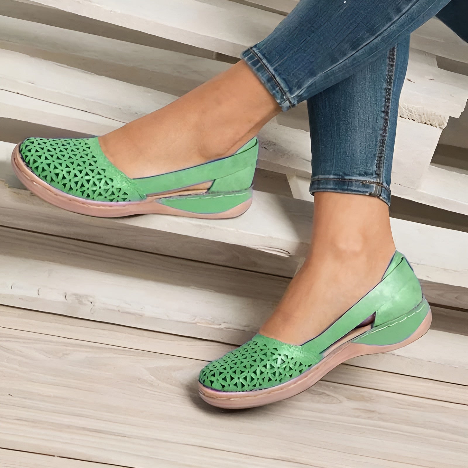 Ida - Damen Orthopädische Schuhe für maximalen Komfort Grun