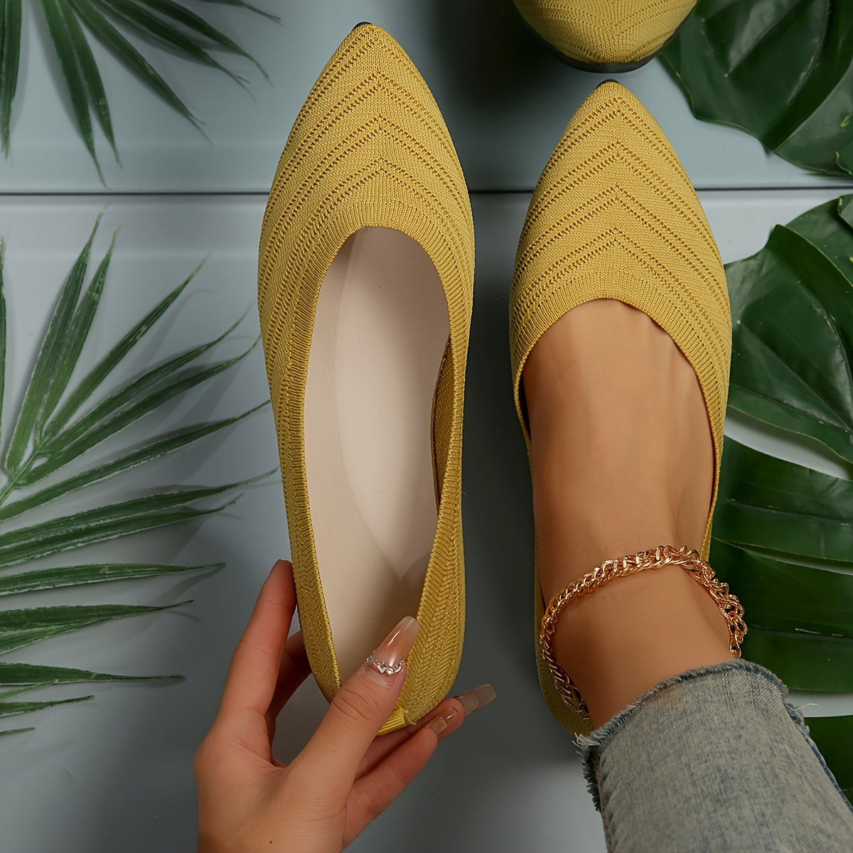 Ilona – Bequeme Sommer-Ballerinas für Damen Gelb