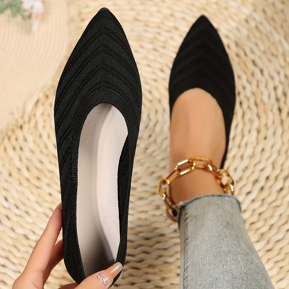 Ilona – Bequeme Sommer-Ballerinas für Damen Schwarz