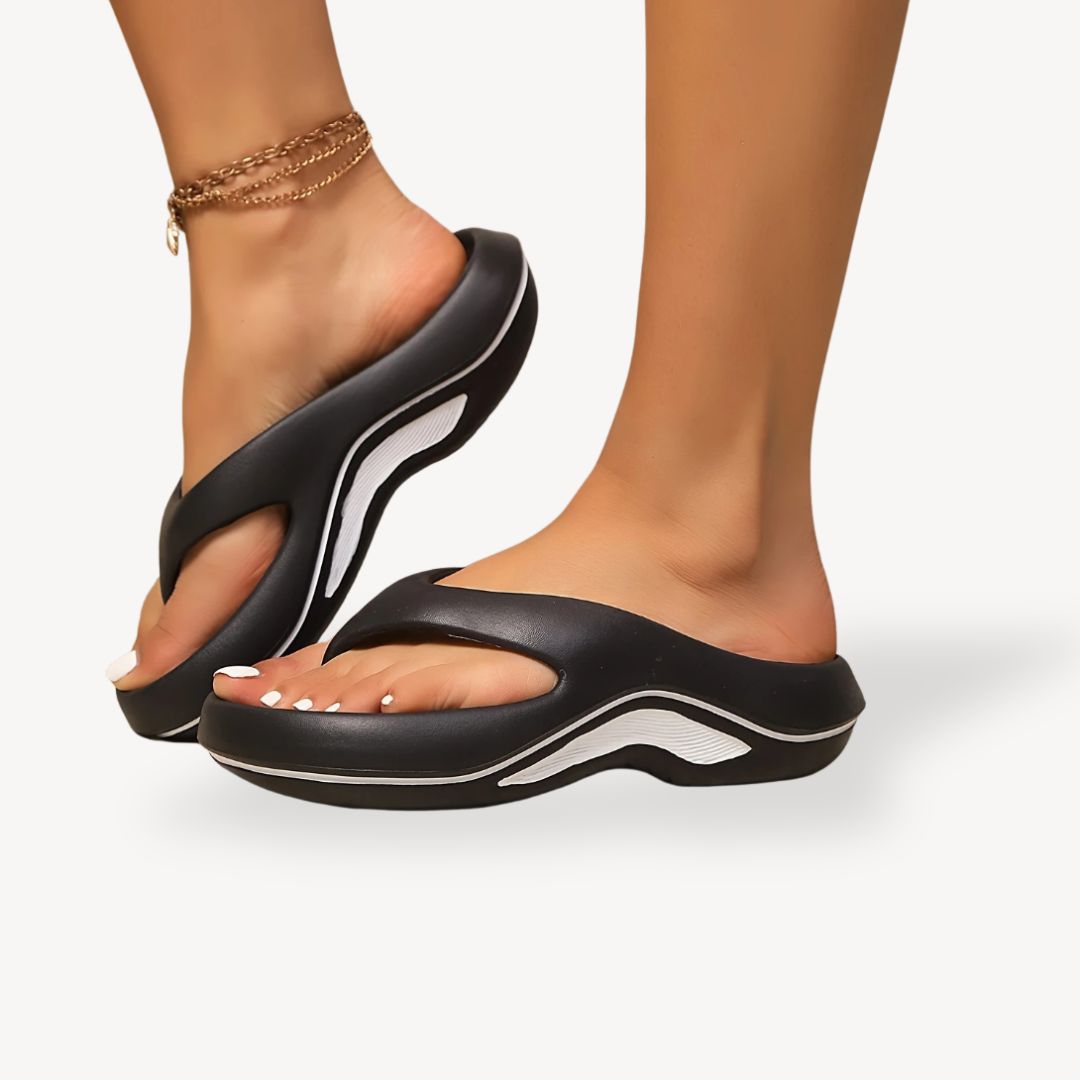 Imke – Bequeme Orthopädische Sandalen mit Weicher Sohle Schwarz