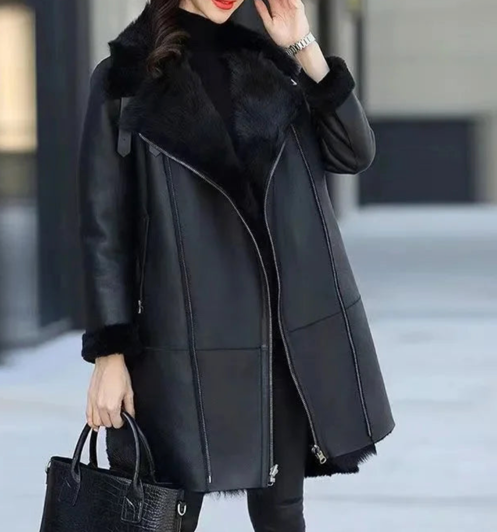Ingrid – Klassische Damen Lederjacke aus Echtleder