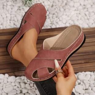 Isadora – Lässige Damensandalen mit Absatz Rosa