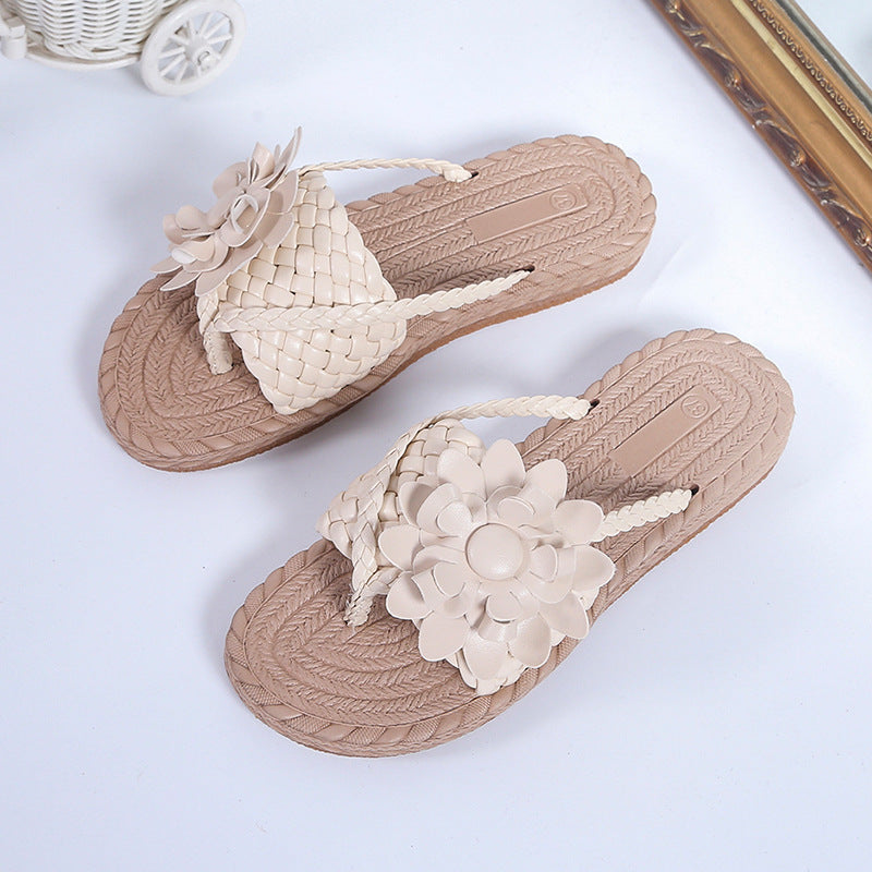 Iwona – Orthopädische Damen-Sandalen mit Blumenriemen Khaki