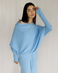 Roza - Asymmetrischer Cloud Drapierter Pullover