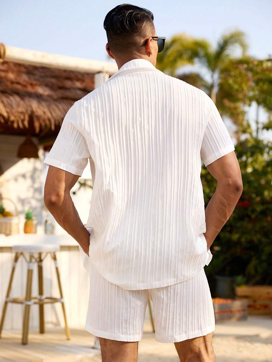 Jörg – Herren Sommer Set Einfarbig Kurzarmhemd Und Shorts 6