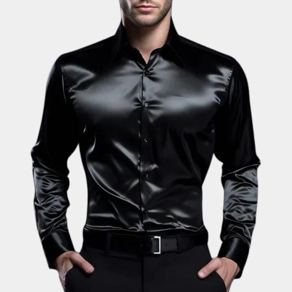 Jacek – Klassisches Herrenhemd im Business-Stil Schwarz
