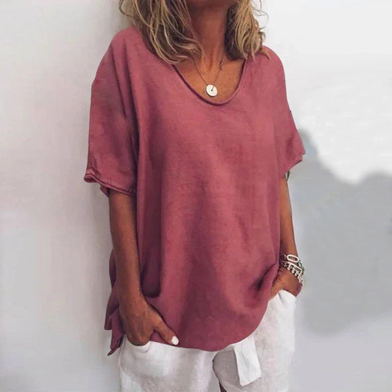 Jacqueline - Elegante Bluse - Dunkelrosa
