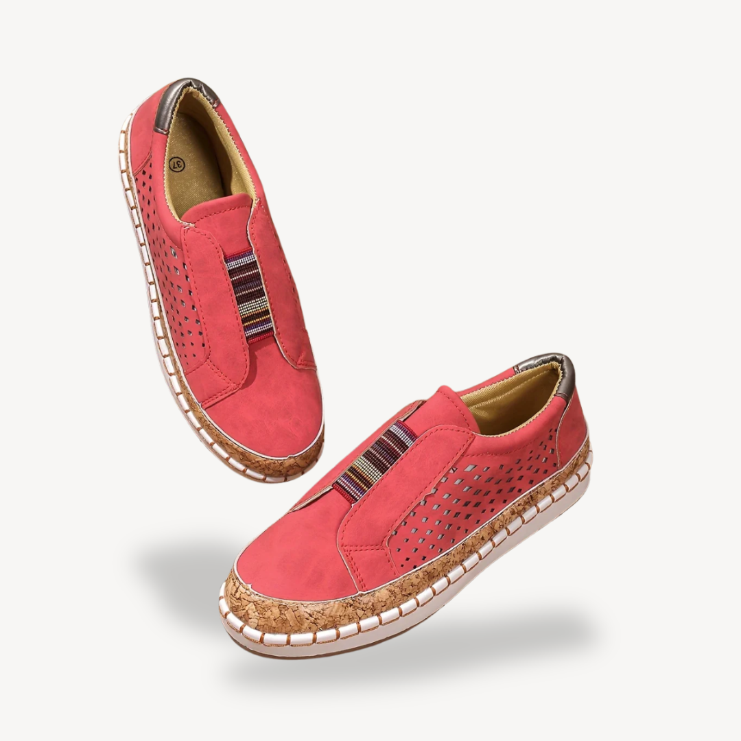 Jana – Orthopädische Damen-Slip-On Sneaker aus Textil Rosa