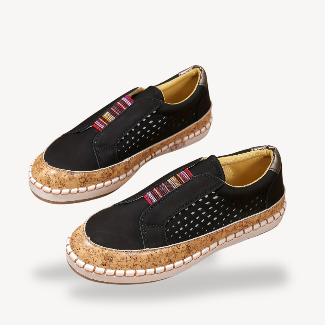 Jana – Orthopädische Damen-Slip-On Sneaker aus Textil Schwarz