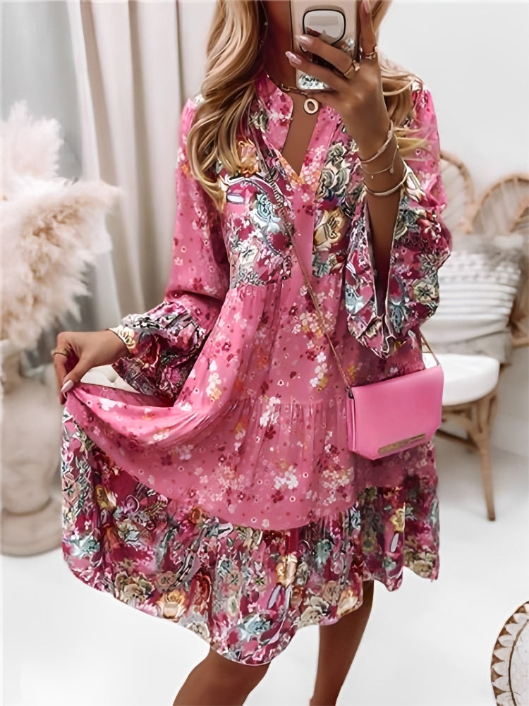 Janette – Florales Sommerkleid für Damen mit strahlendem Print Rosa