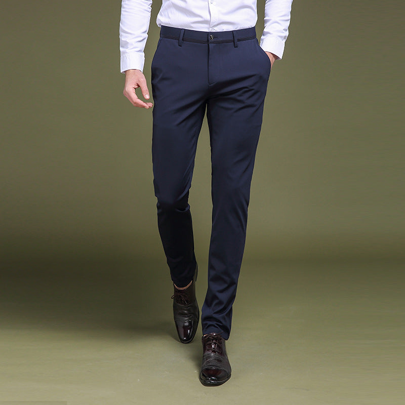 Jarvo - Elastische Anzughose mit hoher Taille für Herren Blau