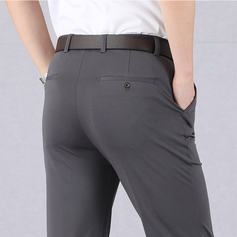 Jarvo - Elastische Anzughose mit hoher Taille für Herren Grau