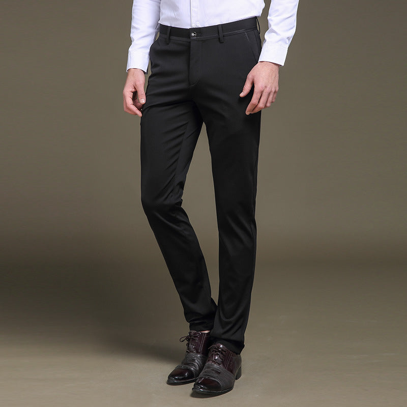Jarvo - Elastische Anzughose mit hoher Taille für Herren Schwarz