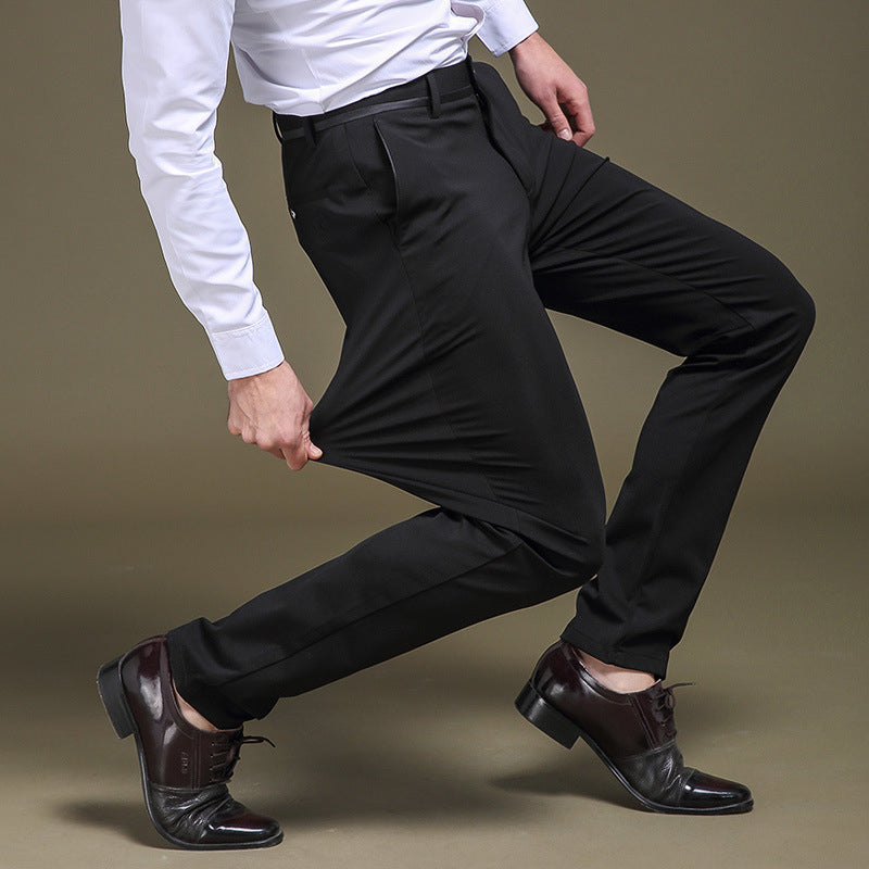 Jarvo - Elastische Anzughose mit hoher Taille für Herren Schwarz 3