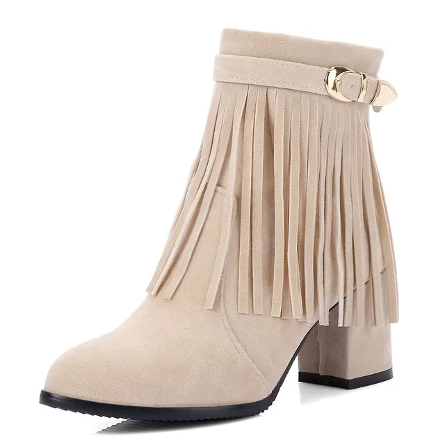 Jenny - Cowboy Stiefeletten mit Fransen-Tassel
