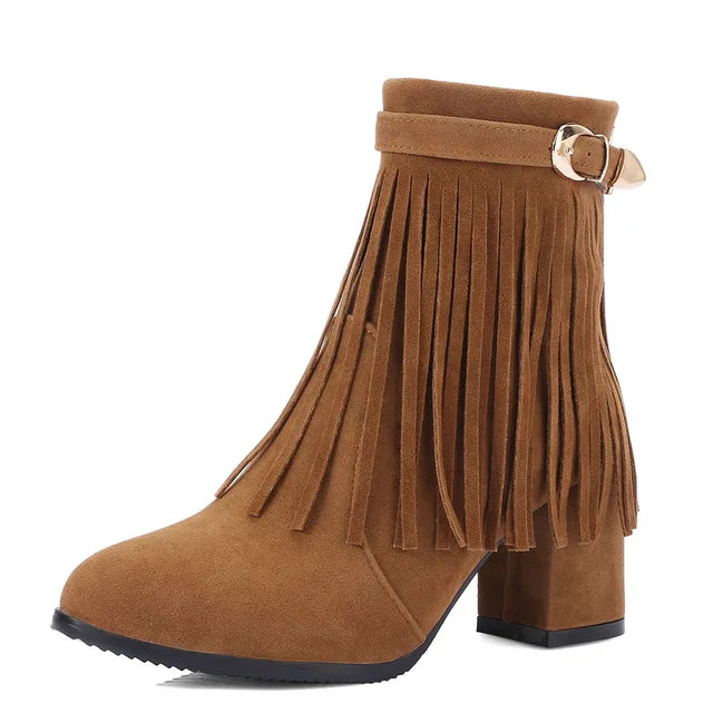 Jenny - Cowboy Stiefeletten mit Fransen-Tassel