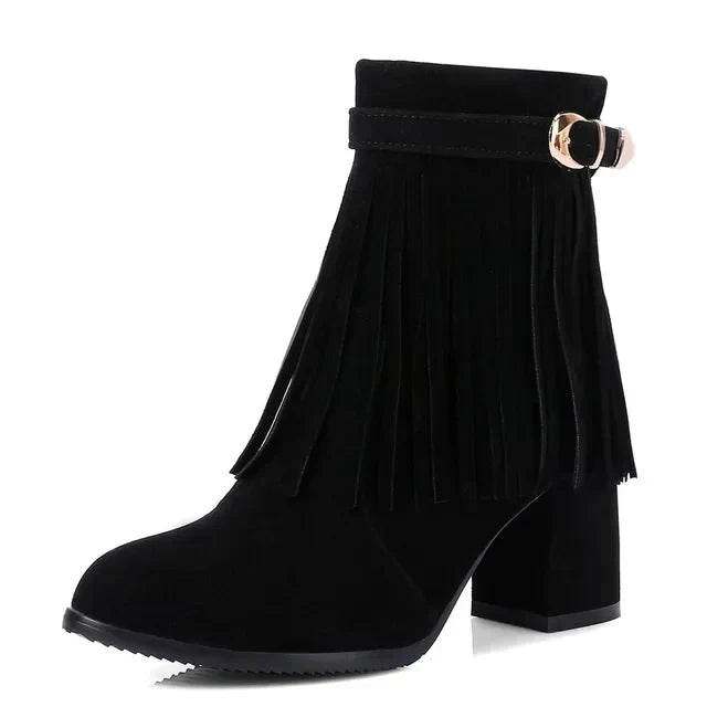 Jenny - Cowboy Stiefeletten mit Fransen-Tassel