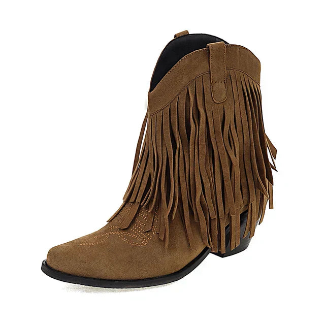 Jenny - Cowboy Stiefeletten mit Fransen-Tassel