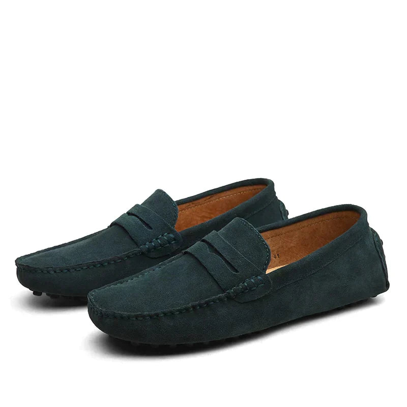 Jesper - Wildleder Slipper - Italienischer Stil DunkelGrun