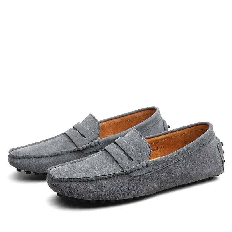 Jesper - Wildleder Slipper - Italienischer Stil Grau