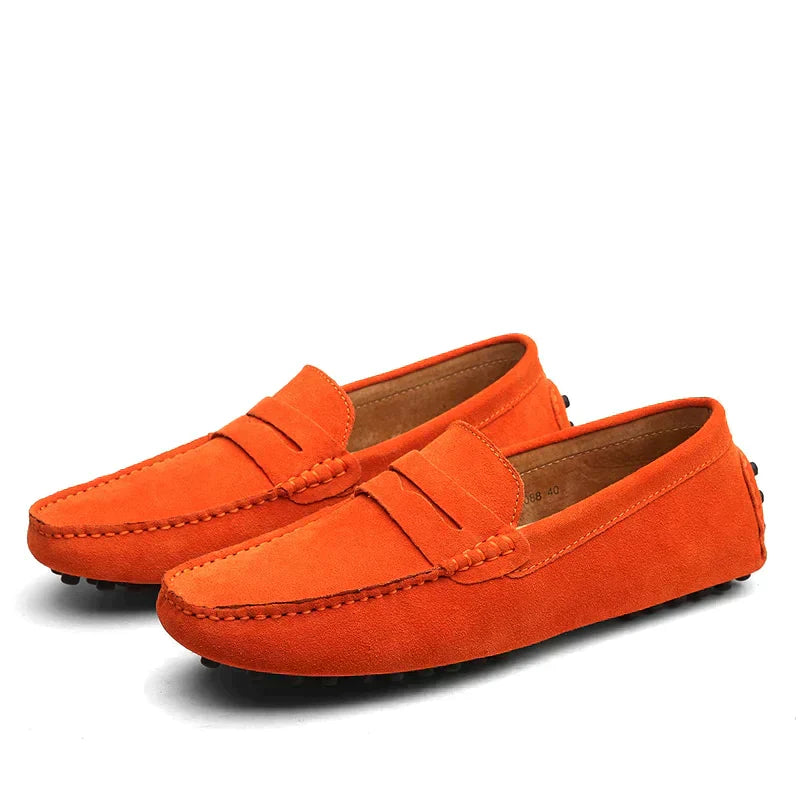Jesper - Wildleder Slipper - Italienischer Stil Orange