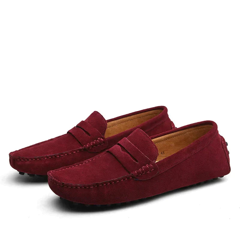 Jesper - Wildleder Slipper - Italienischer Stil Rot