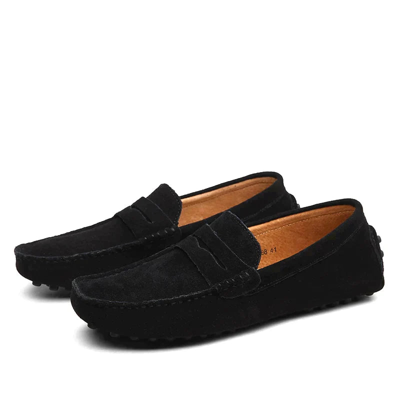 Jesper - Wildleder Slipper - Italienischer Stil Schwarz