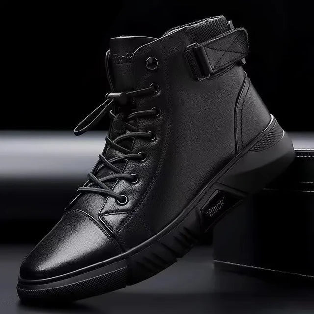 Jian – Herren Hohe Sneaker aus schwarzem Leder 5
